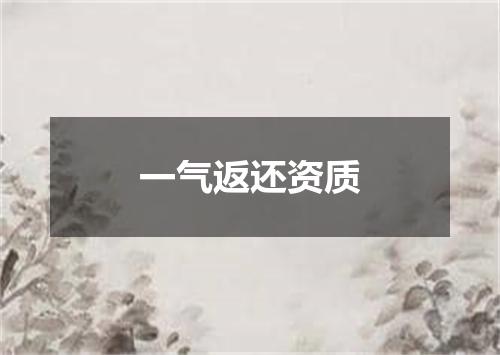 一气返还资质