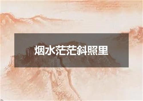 烟水茫茫斜照里