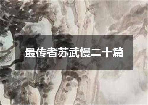 最传者苏武慢二十篇