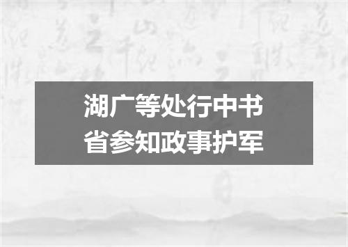 湖广等处行中书省参知政事护军