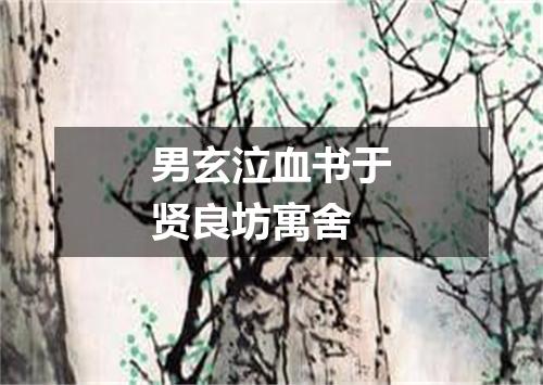 男玄泣血书于贤良坊寓舍