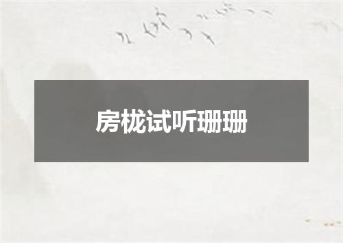 房栊试听珊珊