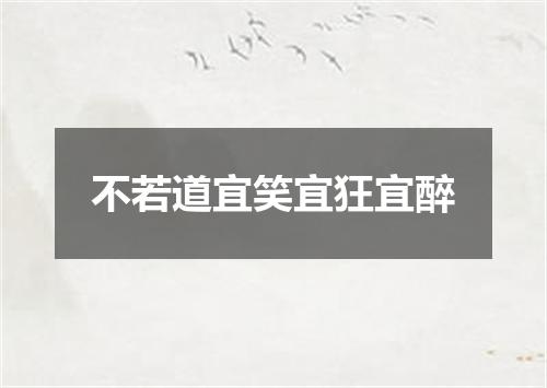 不若道宜笑宜狂宜醉