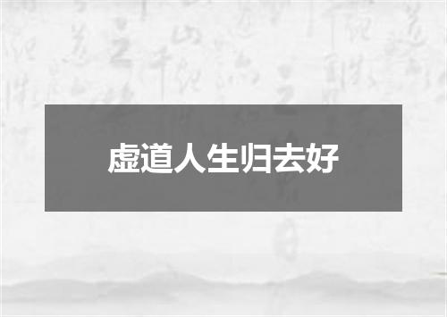虚道人生归去好