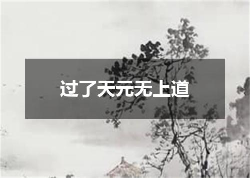 过了天元无上道