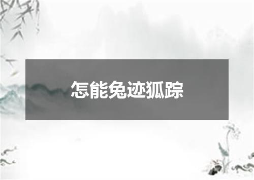 怎能兔迹狐踪