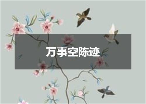 万事空陈迹