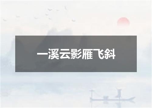 一溪云影雁飞斜