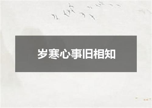 岁寒心事旧相知
