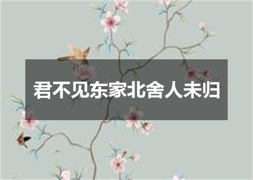君不见东家北舍人未归