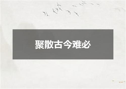聚散古今难必