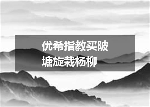 优希指教买陂塘旋栽杨柳