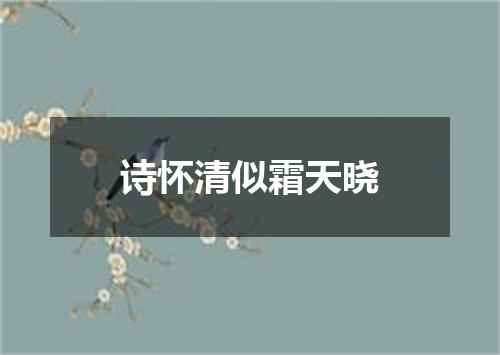 诗怀清似霜天晓