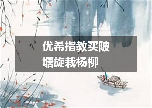 优希指教买陂塘旋栽杨柳