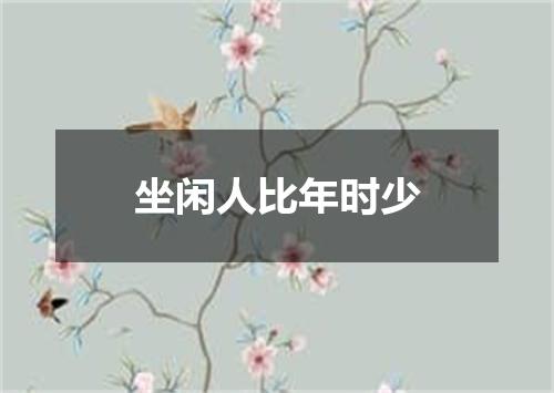 坐闲人比年时少