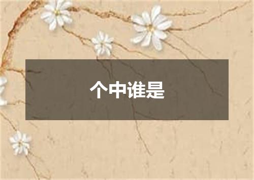 个中谁是