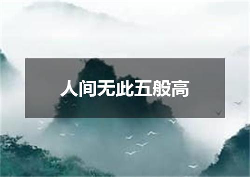人间无此五般高