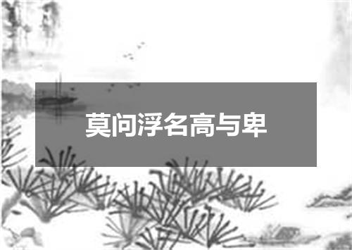 莫问浮名高与卑