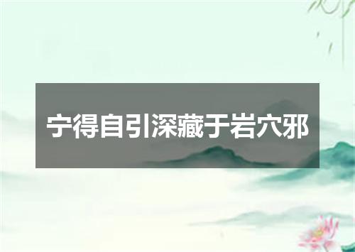 宁得自引深藏于岩穴邪