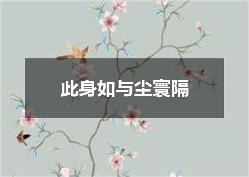 此身如与尘寰隔