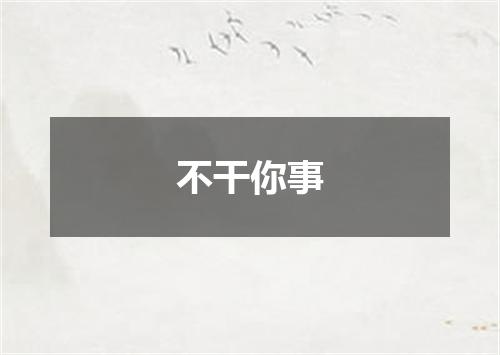 不干你事