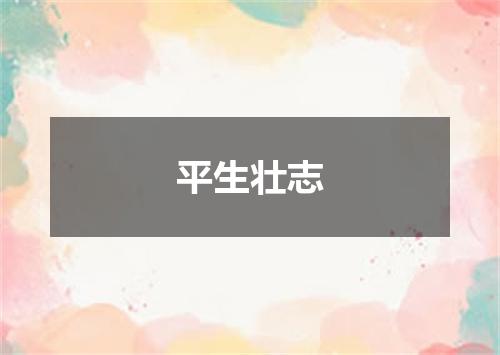 平生壮志