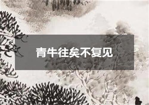 青牛往矣不复见
