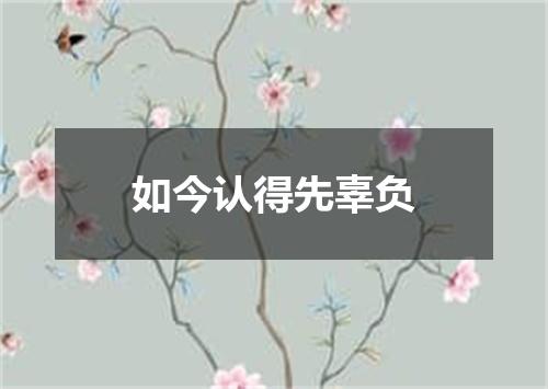 如今认得先辜负