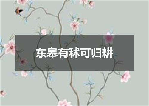东皋有秫可归耕