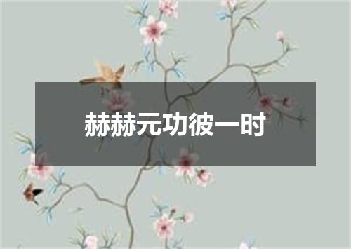 赫赫元功彼一时