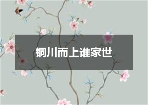铜川而上谁家世