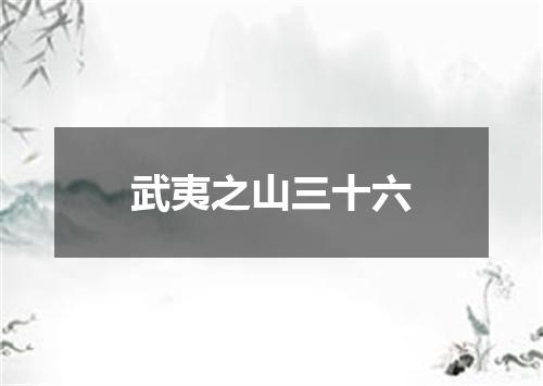 武夷之山三十六