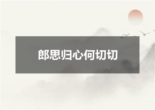 郎思归心何切切