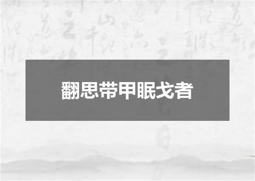 翻思带甲眠戈者
