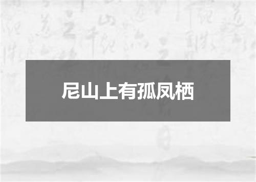 尼山上有孤凤栖