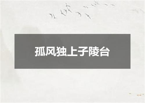 孤风独上子陵台