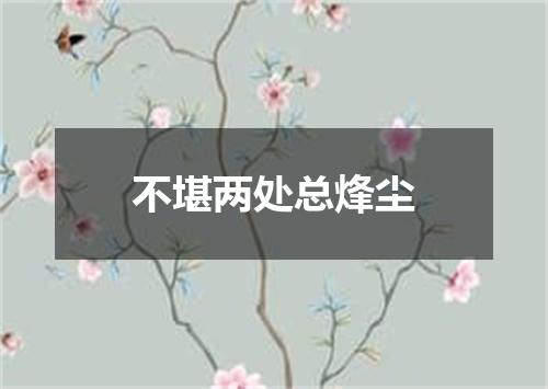 不堪两处总烽尘