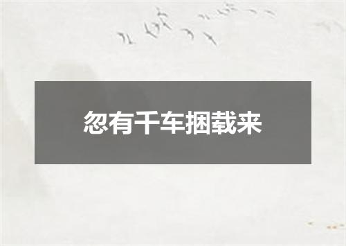 忽有千车捆载来
