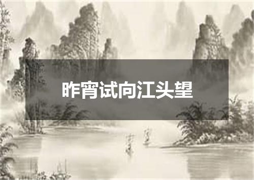 昨宵试向江头望