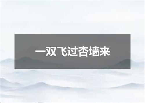 一双飞过杏墙来