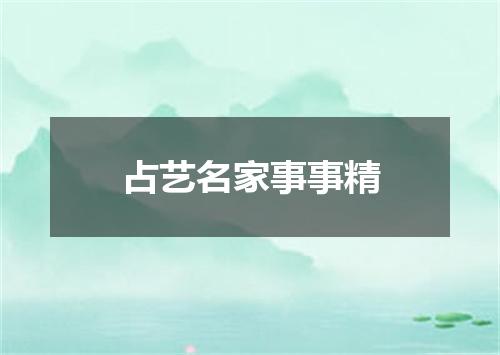 占艺名家事事精