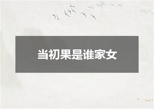 当初果是谁家女