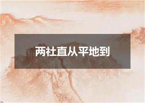 两社直从平地到