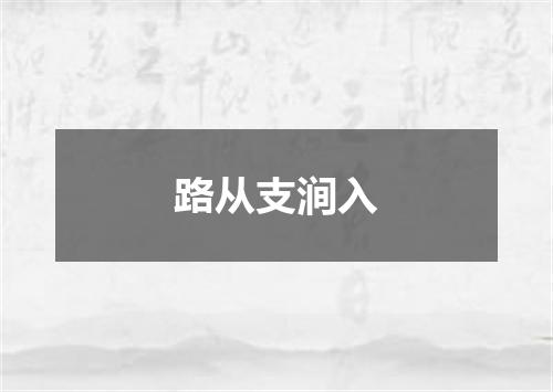 路从支涧入