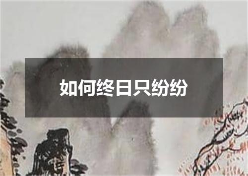 如何终日只纷纷