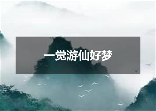 一觉游仙好梦