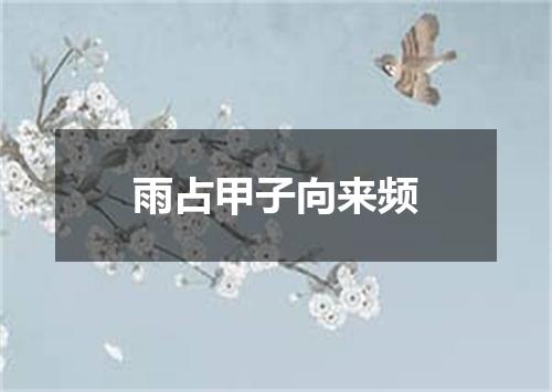 雨占甲子向来频
