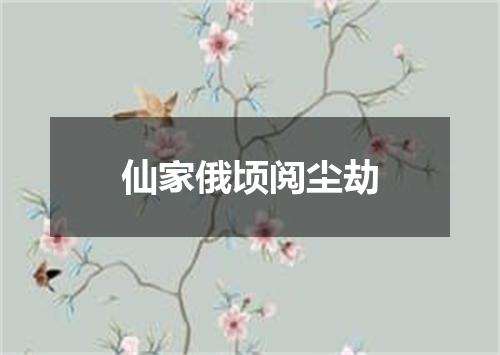 仙家俄顷阅尘劫