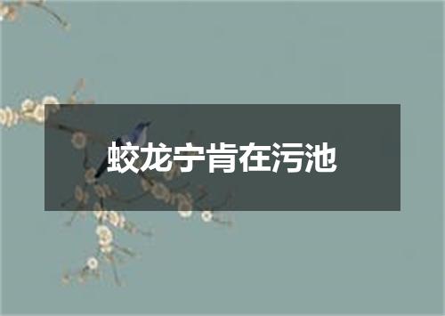 蛟龙宁肯在污池