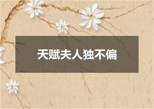 天赋夫人独不偏